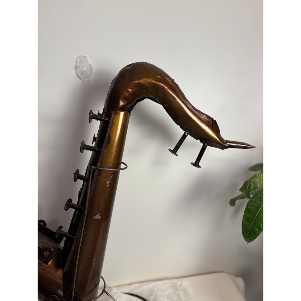 Saxophone Metal Sculpture Art Piece Musician - Picture 10 of 16